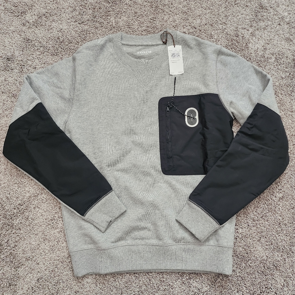 Mens Coach Mix Media Sweatshirt Size XS